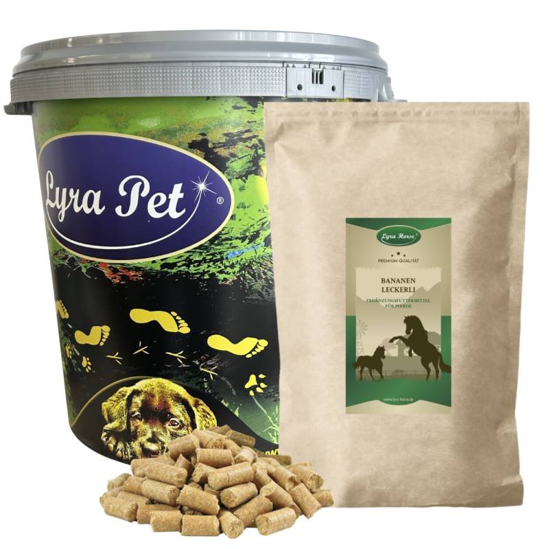5 kg Lyra Horse® Bananen Leckerli in 30 L Tonne von Lyra Horse