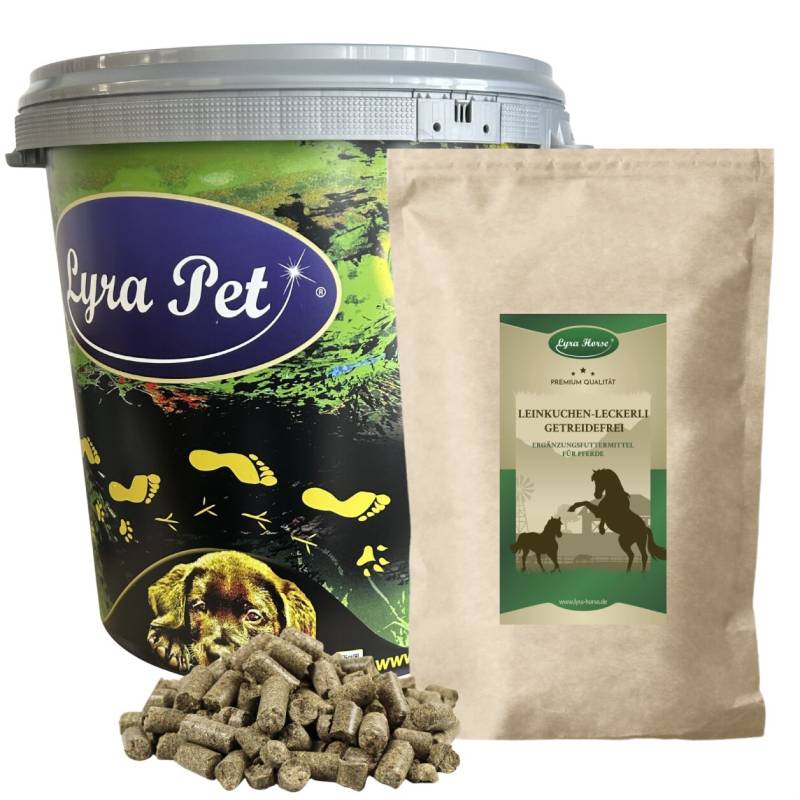 5 kg Lyra Horse® Leinkuchen Leckerli in 30 L Tonne von Lyra Horse