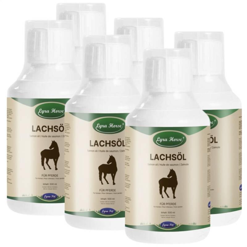 6 x 500 ml Lyra Horse® 100 % Lachsöl für Pferde von Lyra Horse