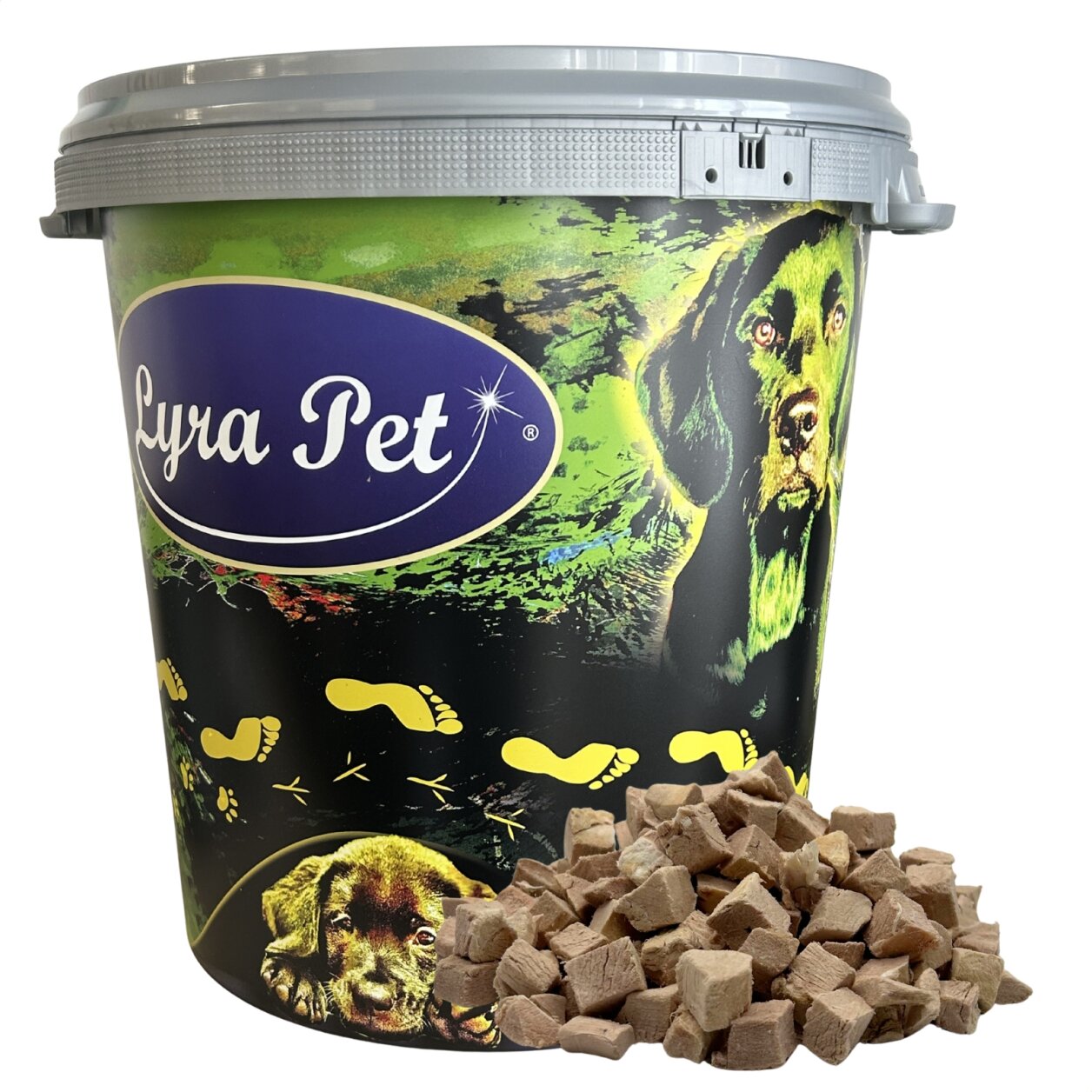 1 kg (5 x 200 g) Lyra Pet® Entenbrustwürfel gefriergetrocknet in 30 L Tonne von Lyra Pet GmbH