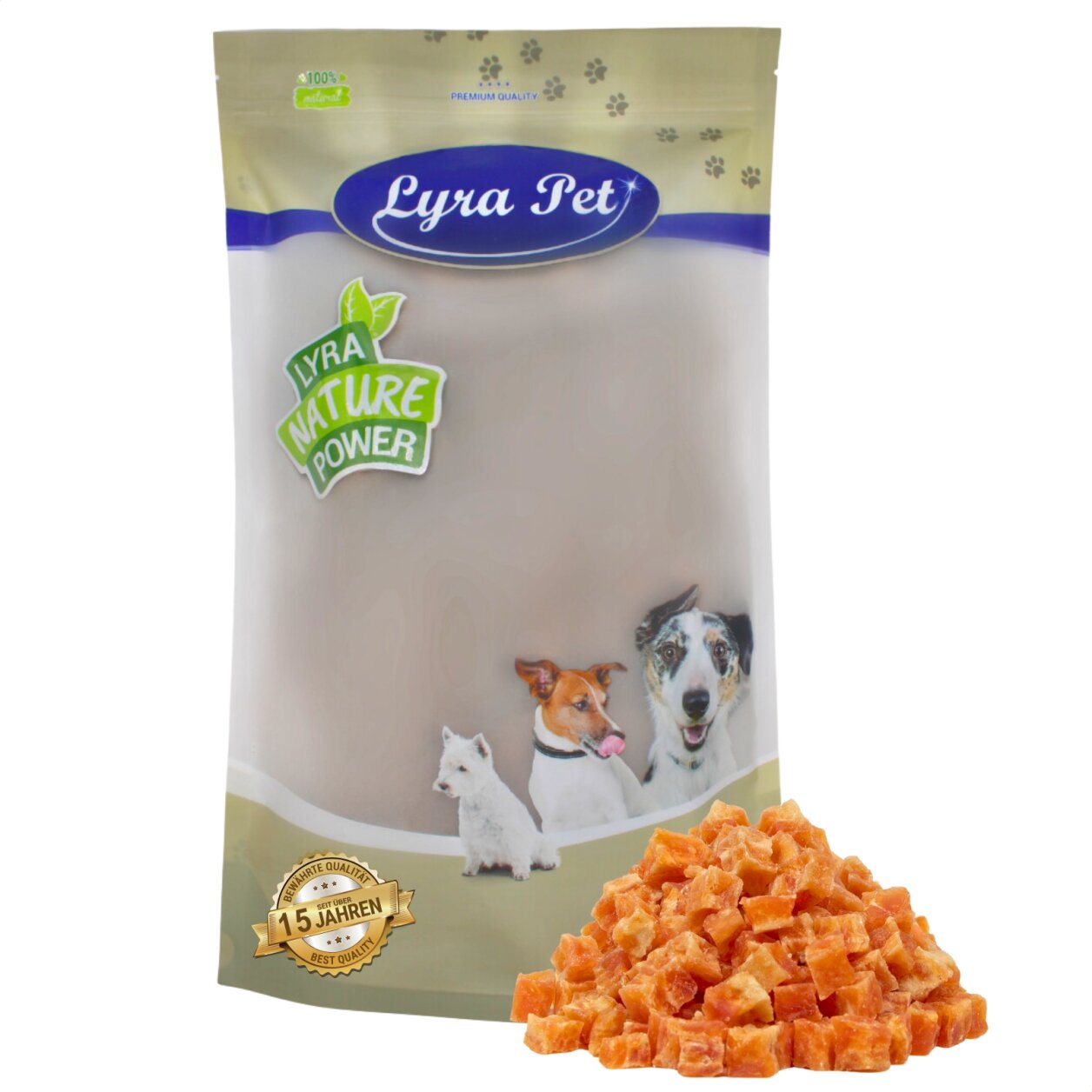 1 kg Lyra Pet® Hühnerfleischwürfel mit Fisch von Lyra Pet GmbH