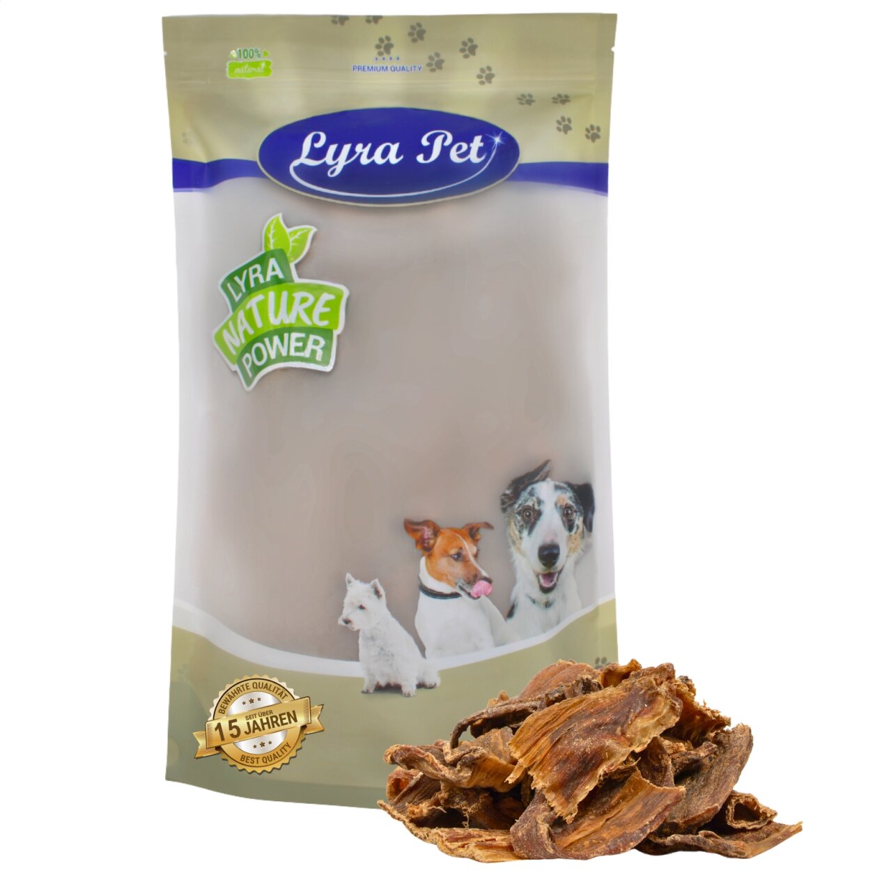 1 kg Lyra Pet® Rinderdörrfleisch Chips von Lyra Pet GmbH
