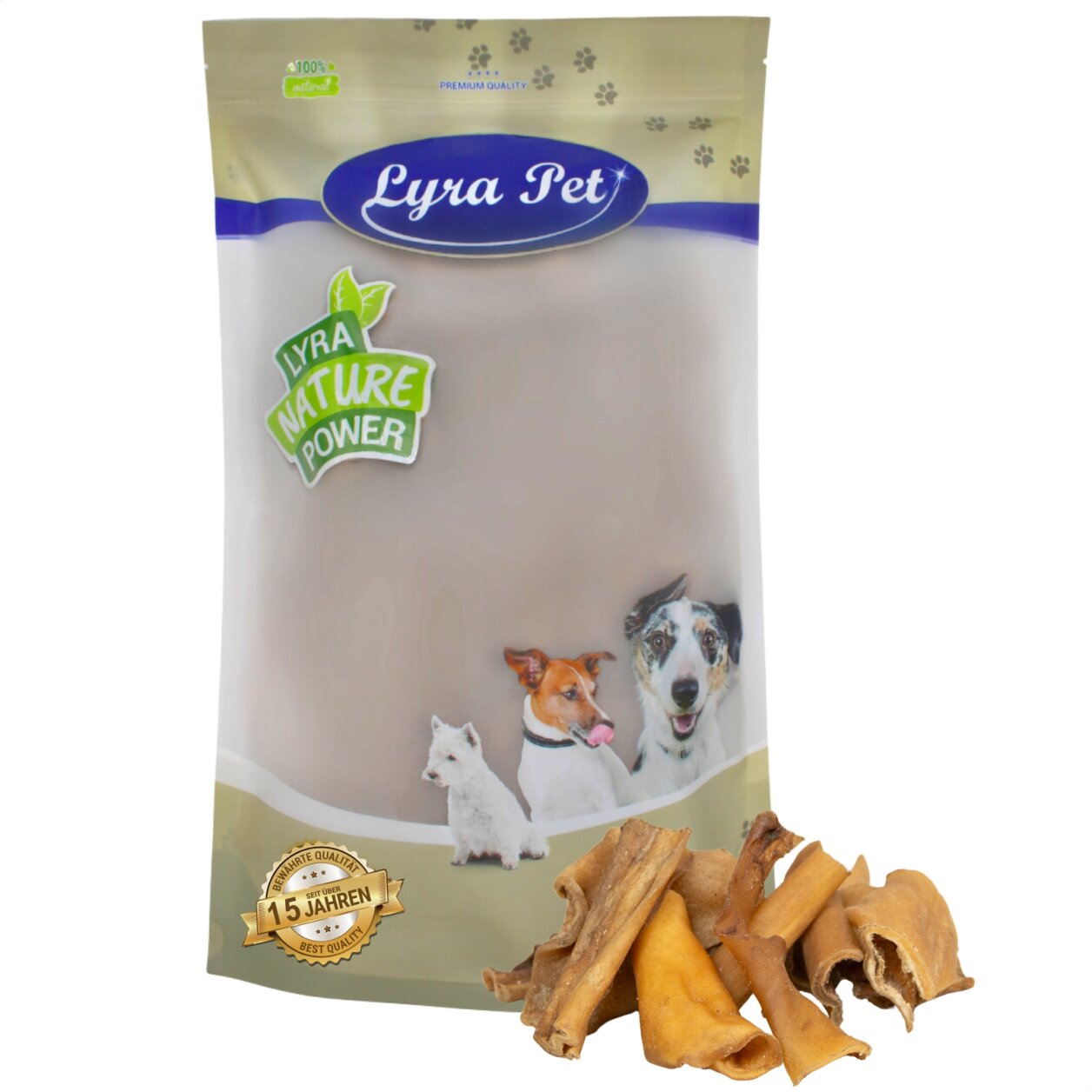 1 kg Lyra Pet® Rinderkopfhaut Abschnitte 4 - 8 cm von Lyra Pet GmbH