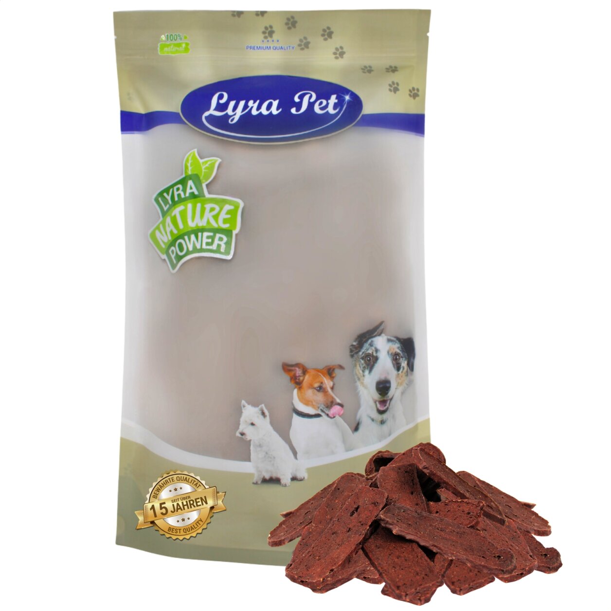 1 kg Lyra Pet® Rindfleischstreifen von Lyra Pet GmbH