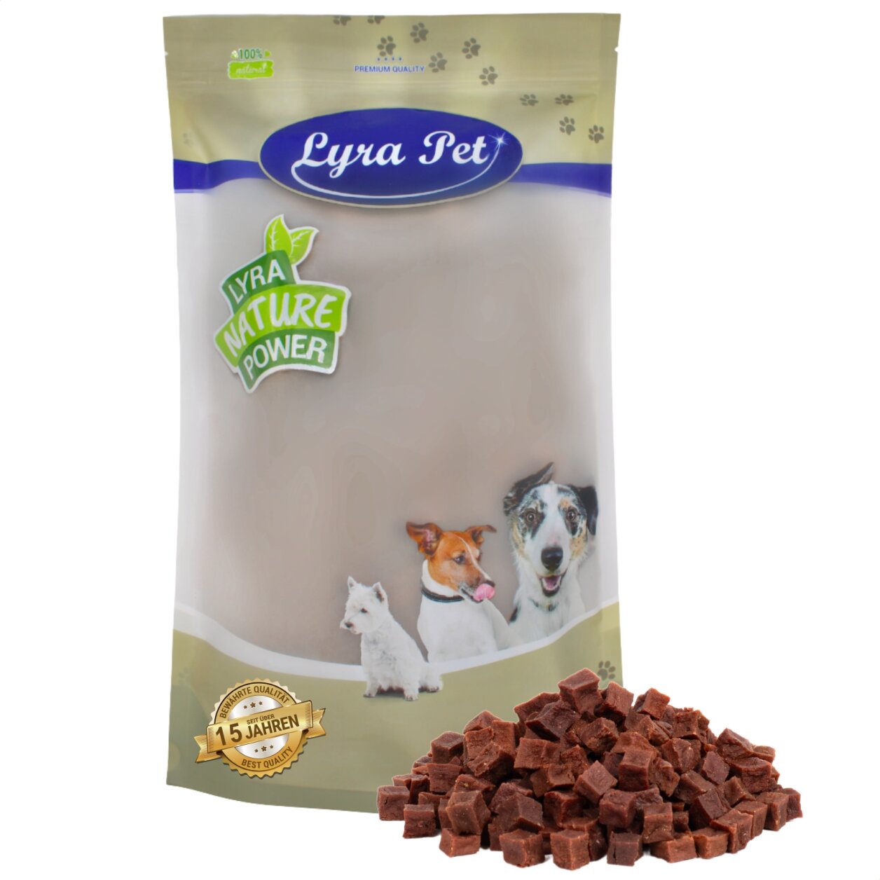 1 kg Lyra Pet® Rindfleischwürfel von Lyra Pet GmbH