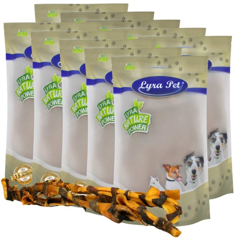 10 Stk. Lyra Pet® XXL Rinderkopfhautstangen mit Pansen ca. 70 cm von Lyra Pet GmbH