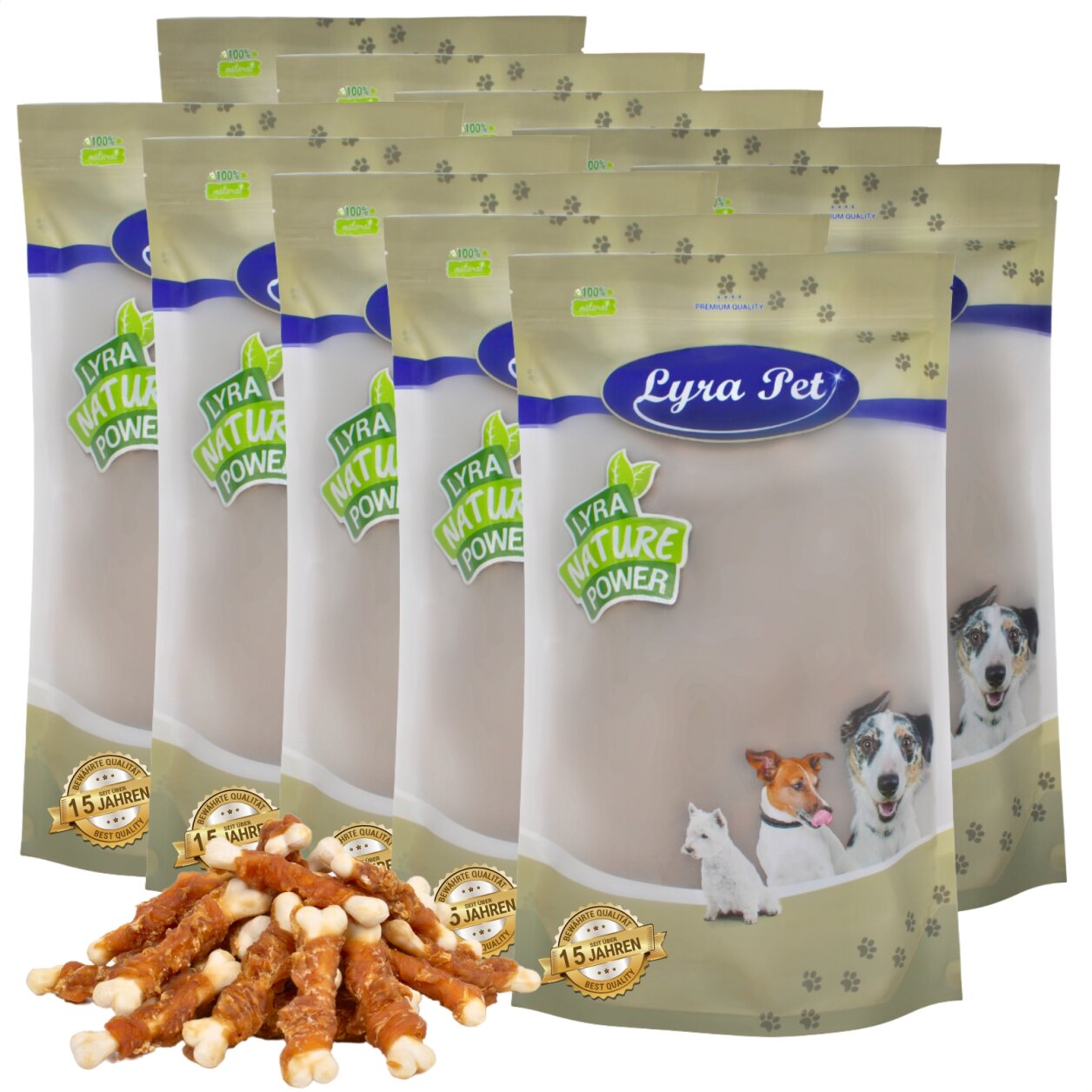 10 kg Lyra Pet® Calciumknochen mit Hühnerbruststreifen von Lyra Pet GmbH