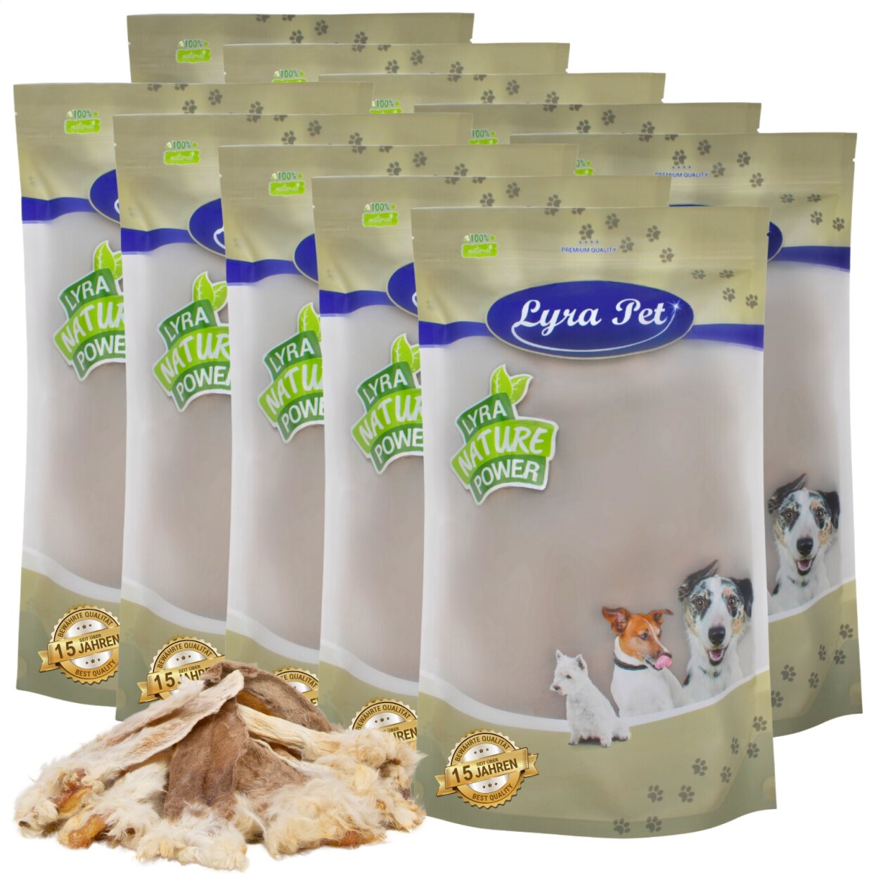 10 kg Lyra Pet® Kaninchenohren mit Fell von Lyra Pet GmbH