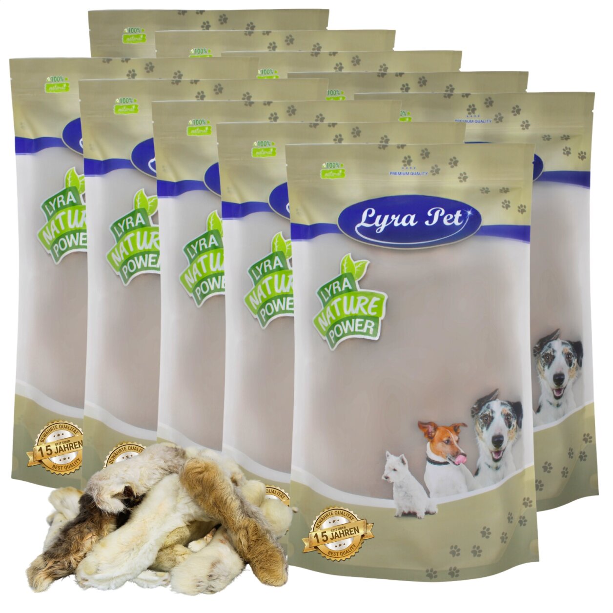 10 kg Lyra Pet® Kaninchenpfoten mit Fell von Lyra Pet GmbH