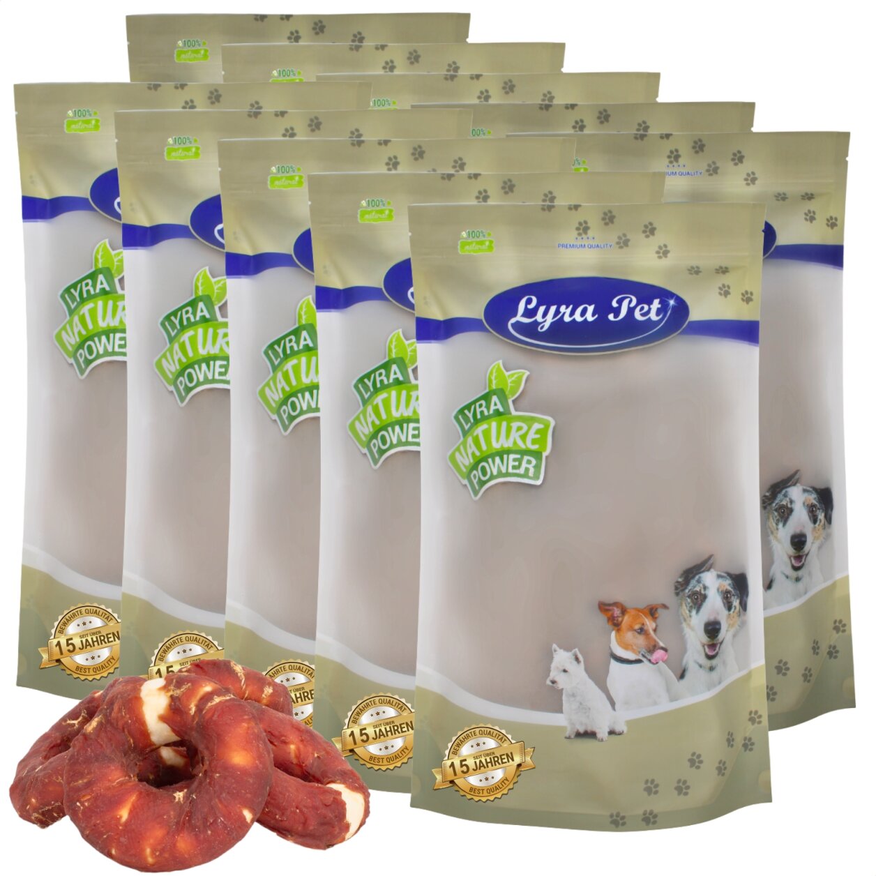 10 kg Lyra Pet® Kauringe mit Entenbruststreifen von Lyra Pet GmbH