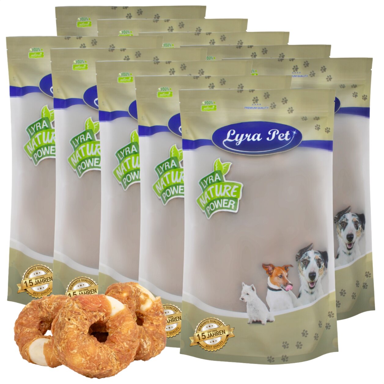 10 kg Lyra Pet® Kauringe mit Hühnerbruststreifen von Lyra Pet GmbH