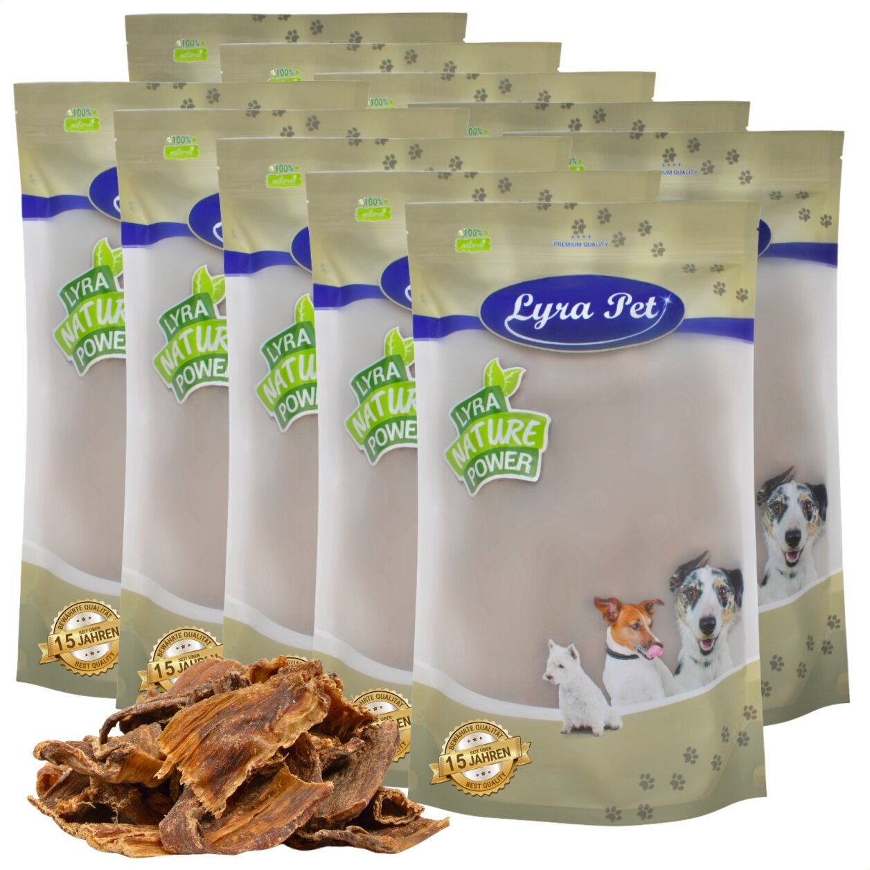 10 kg Lyra Pet® Rinderdörrfleisch Chips von Lyra Pet GmbH