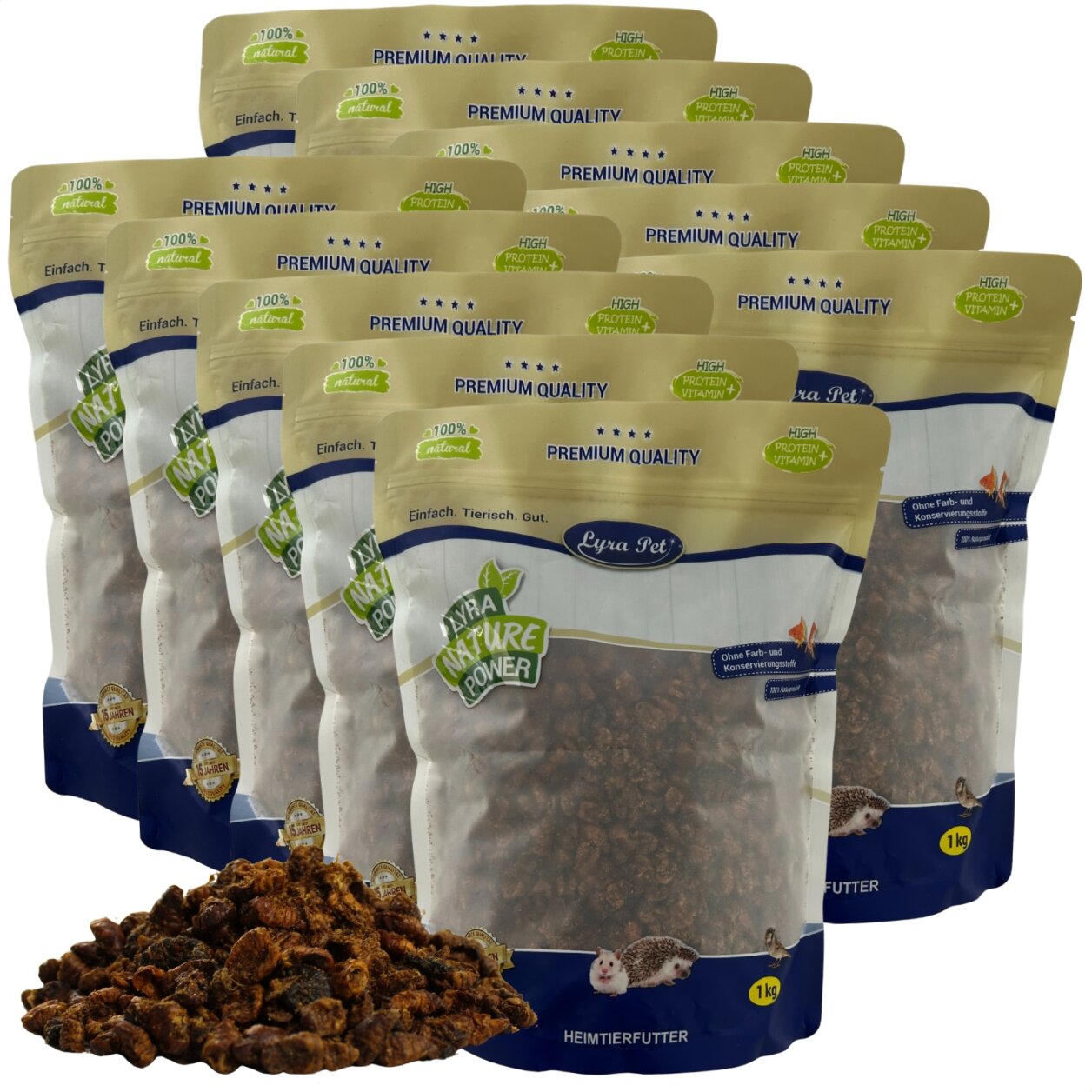 10 kg Lyra Pet® Seidenraupen getrocknet von Lyra Pet GmbH
