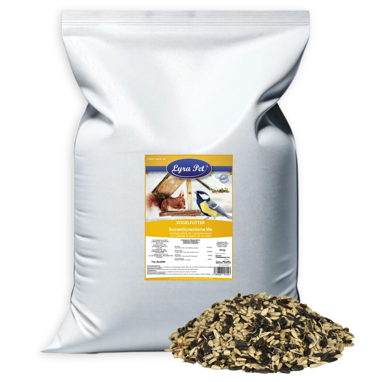 10 kg Lyra Pet® Sonnenblumenkerne Mix von Lyra Pet GmbH