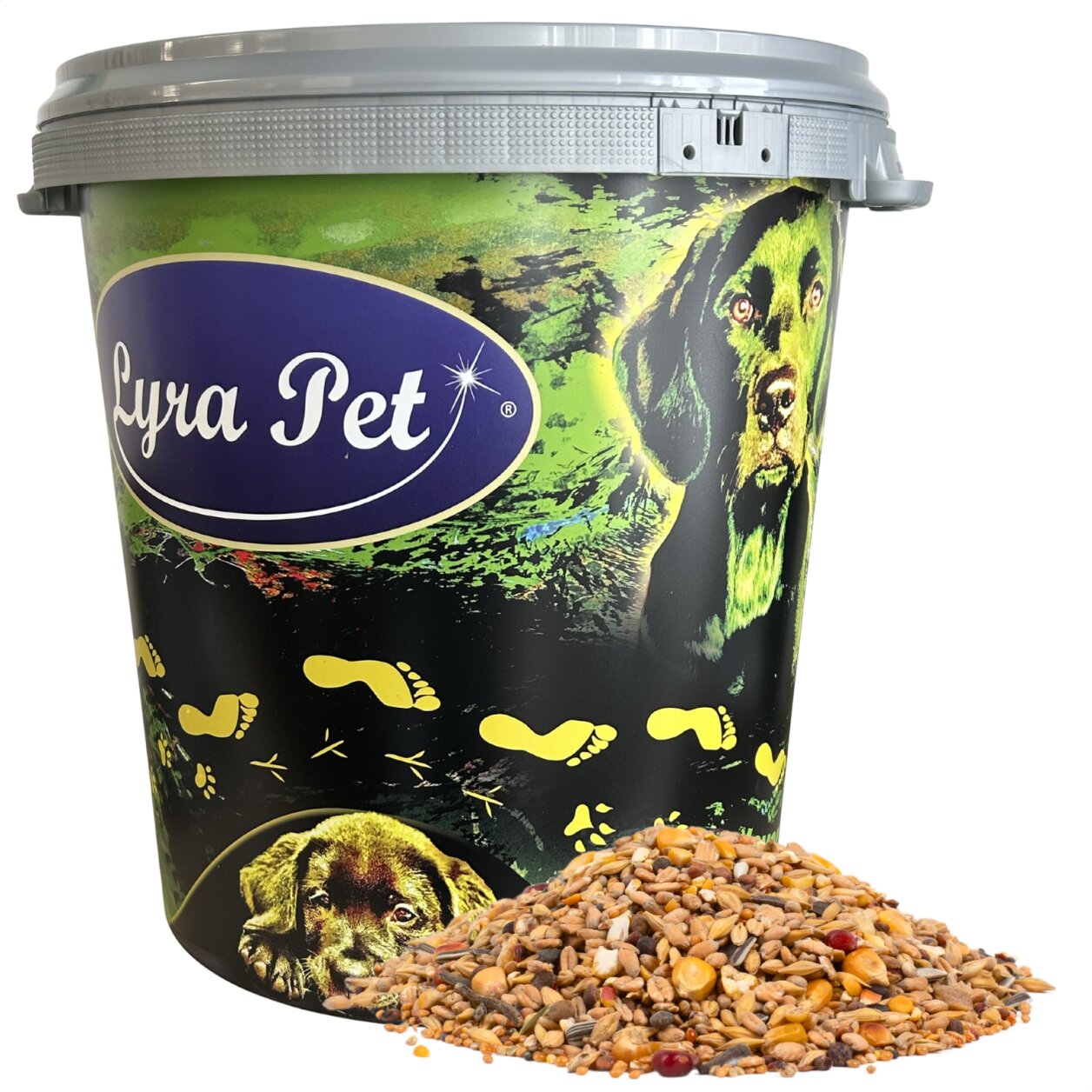 10 kg Lyra Pet® Streufutter aus 29 Komponenten in 30 L Tonne von Lyra Pet GmbH