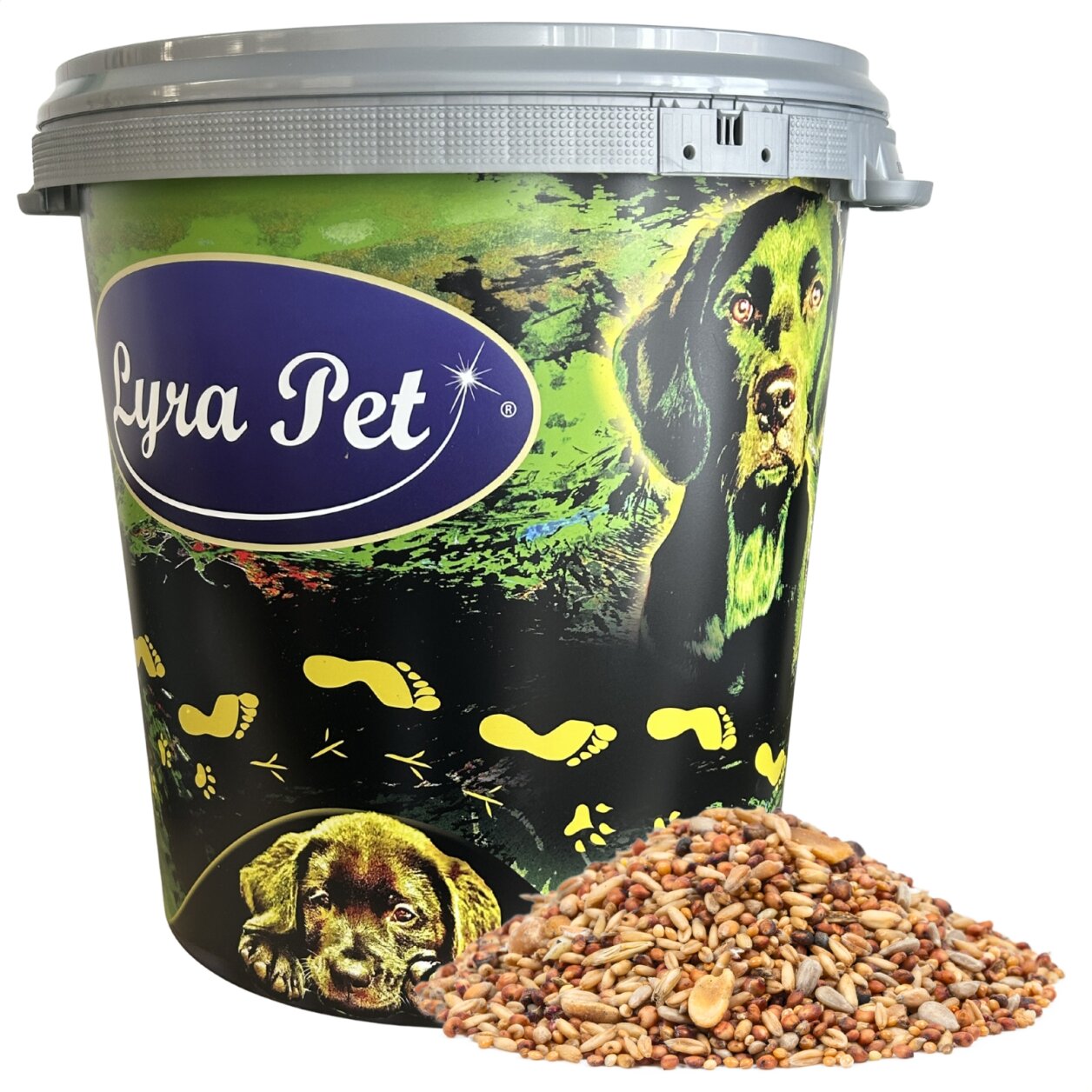 10 kg Lyra Pet® Streufutter schalenfrei in 30 L Tonne von Lyra Pet GmbH