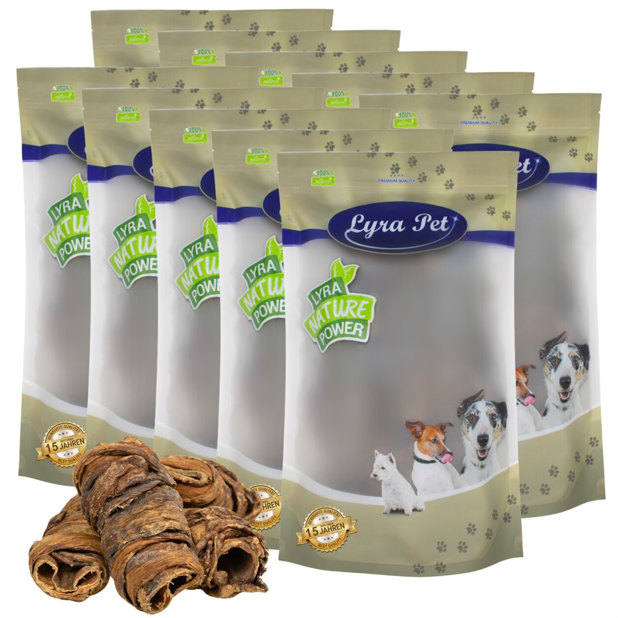 10 kg Lyra Pet® Wrap aus Rinderlunge und Strossen von Lyra Pet GmbH