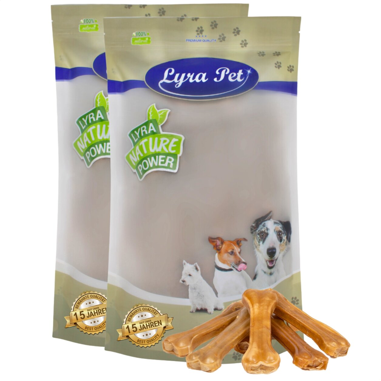 100 Stk. Lyra Pet® Kauknochen ca. 16 cm von Lyra Pet GmbH