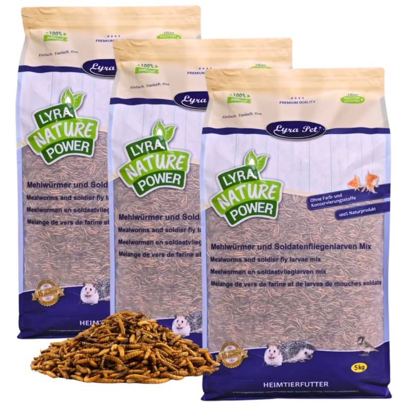 15 kg Lyra Pet® Mehlwürmer-/Soldatenfliegenlarven-Mix von Lyra Pet GmbH