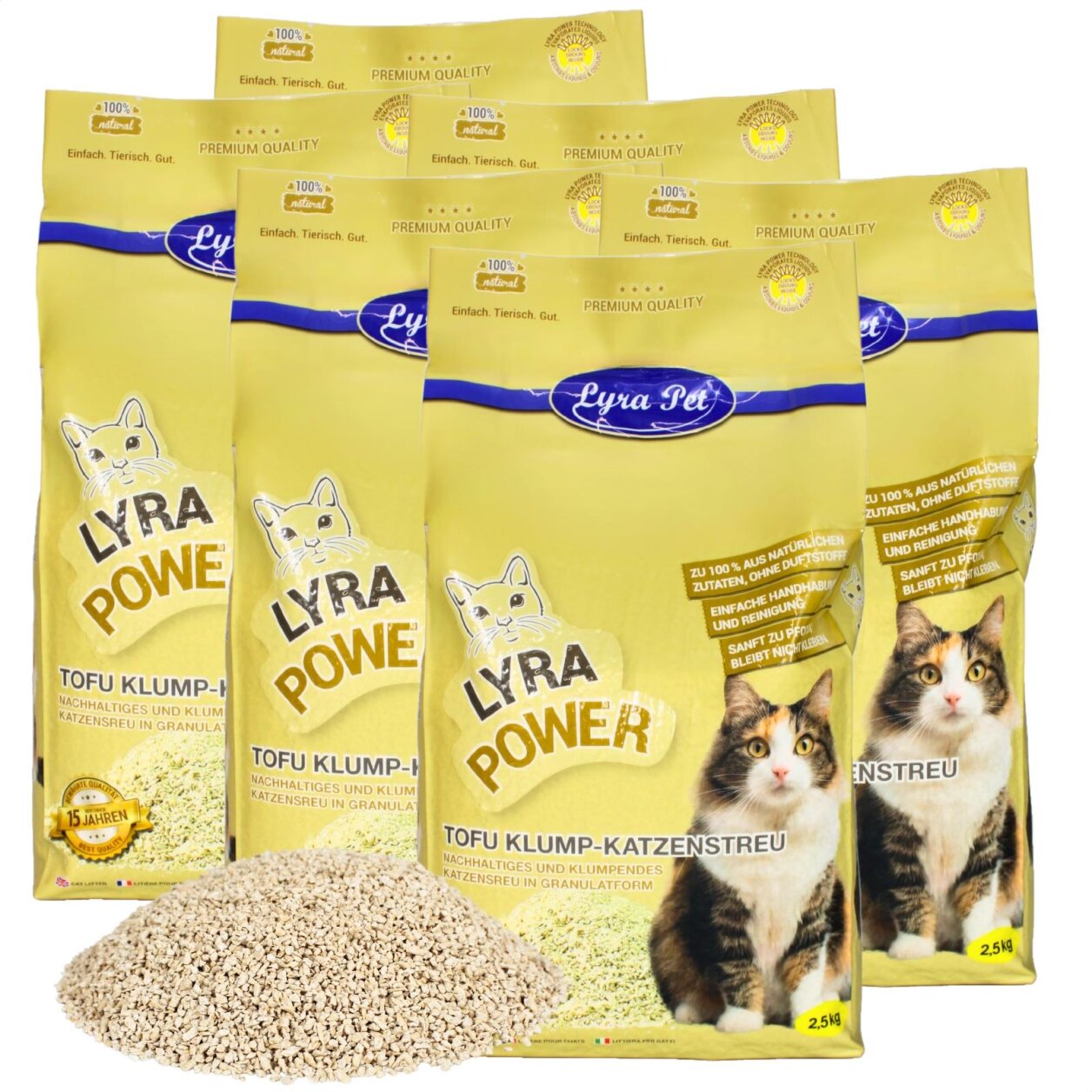 15 kg Lyra Pet® Tofu Katzenstreu klumpend von Lyra Pet GmbH