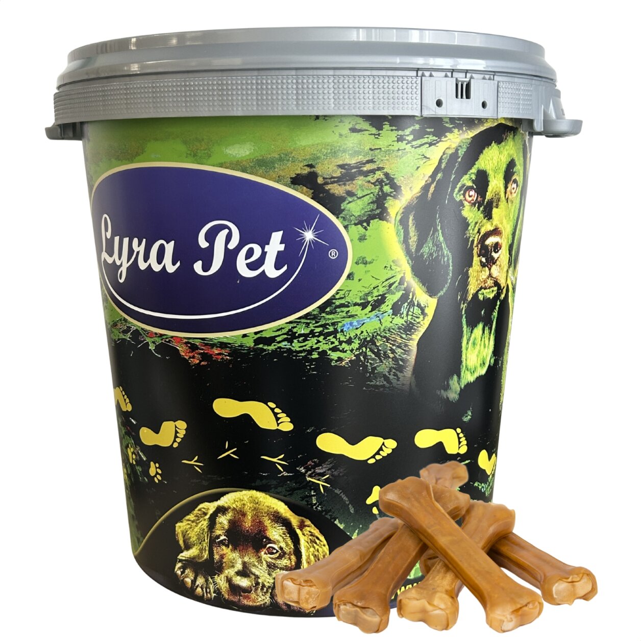 20 Stk. Lyra Pet® Kauknochen ca. 25 cm in 30 L Tonne von Lyra Pet GmbH