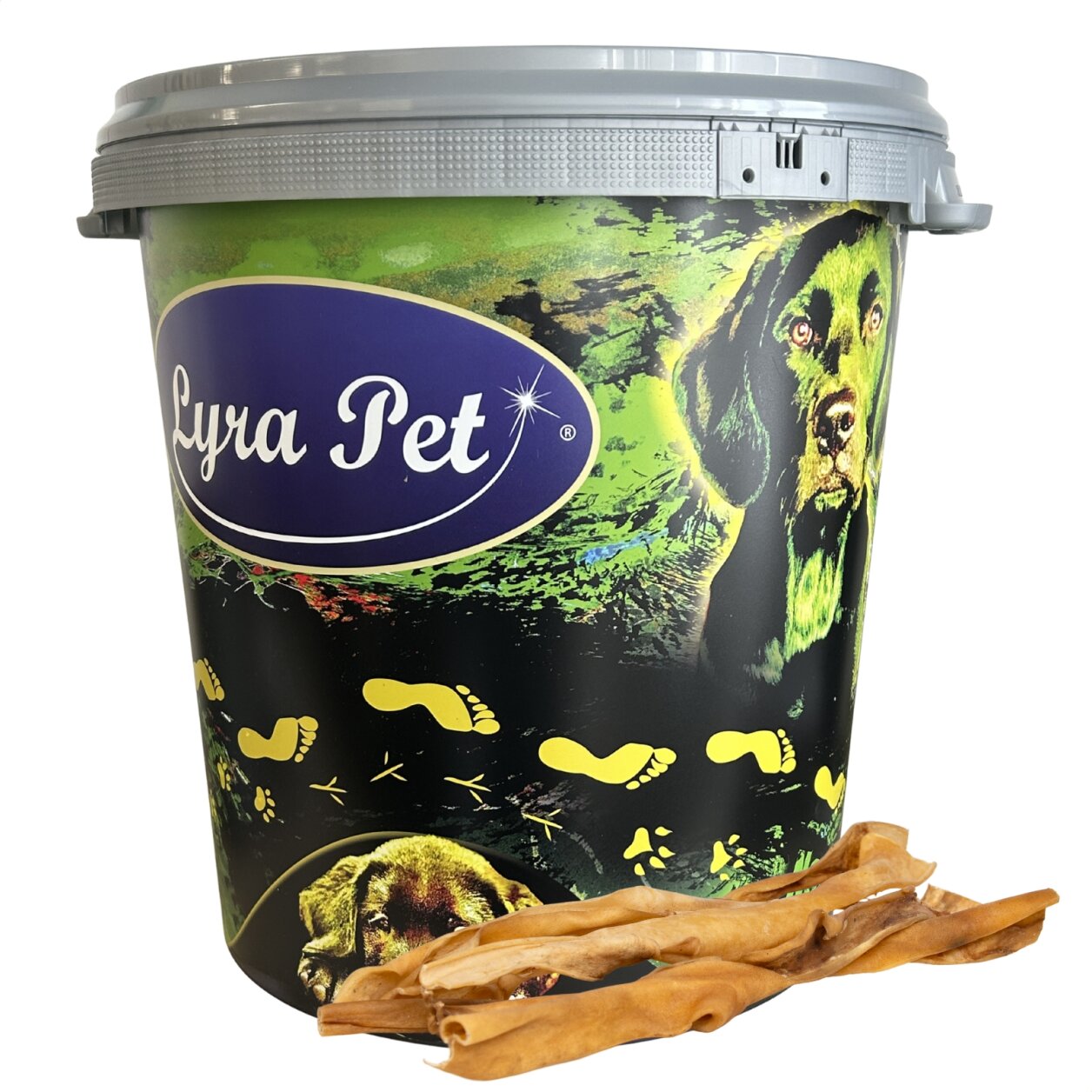 20 Stk. Lyra Pet® Rinderkopfhautstangen ca. 50 cm in 30 L Tonne von Lyra Pet GmbH