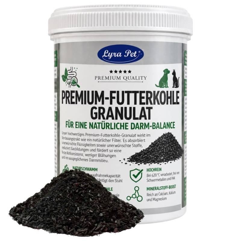 250 g Lyra Pet® Premium-Futterkohle Pflanzenkohle Granulat für Hunde & Katzen von Lyra Pet GmbH