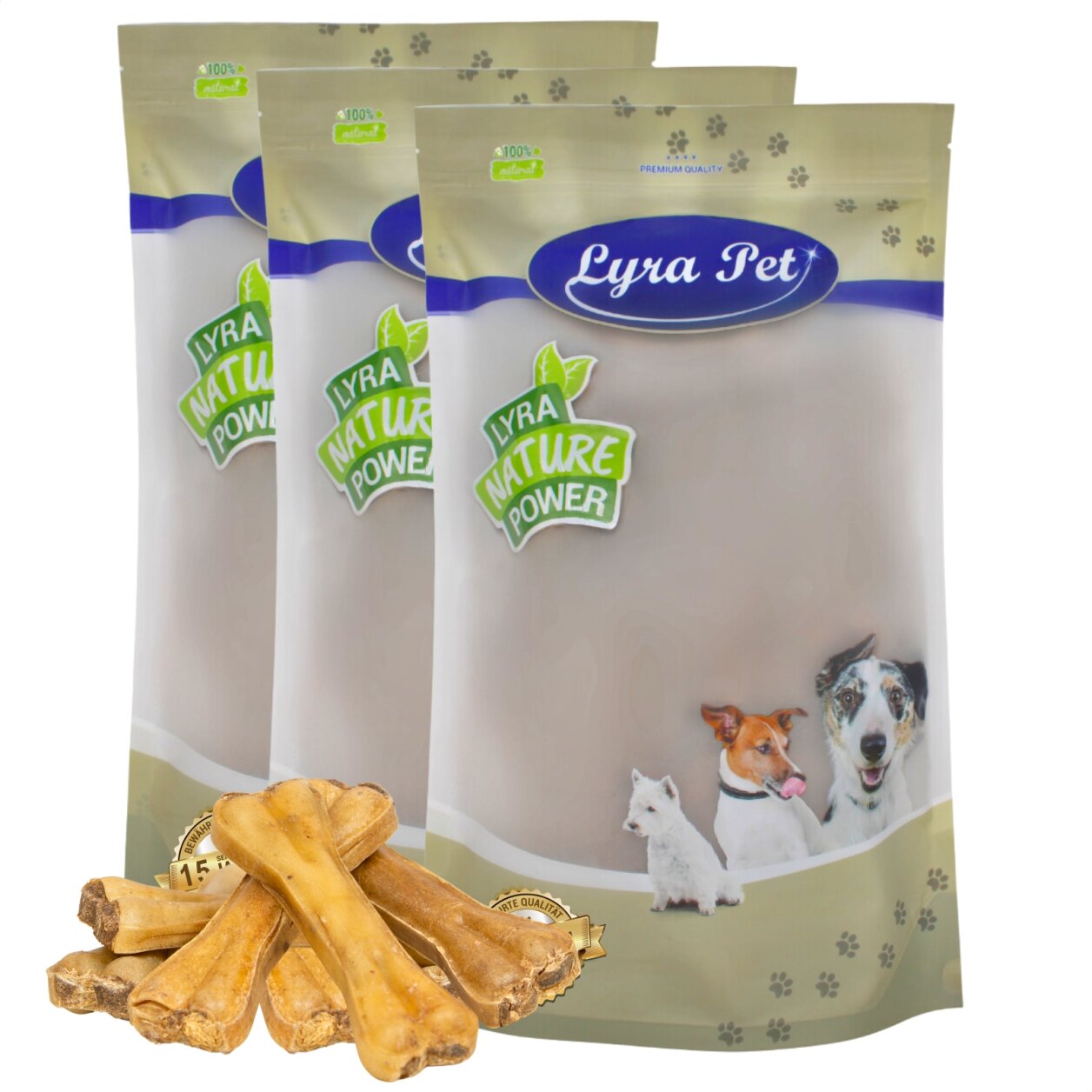 30 Stk. Lyra Pet® Kauknochen gefüllt mit Pansen ca. 15 cm von Lyra Pet GmbH