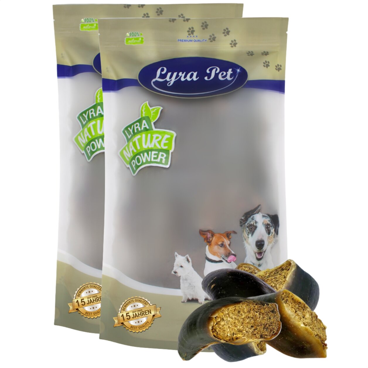 30 Stk. Lyra Pet® Rinderhufe gefüllt mit Pansen und Leber ca. 3,6 kg von Lyra Pet GmbH