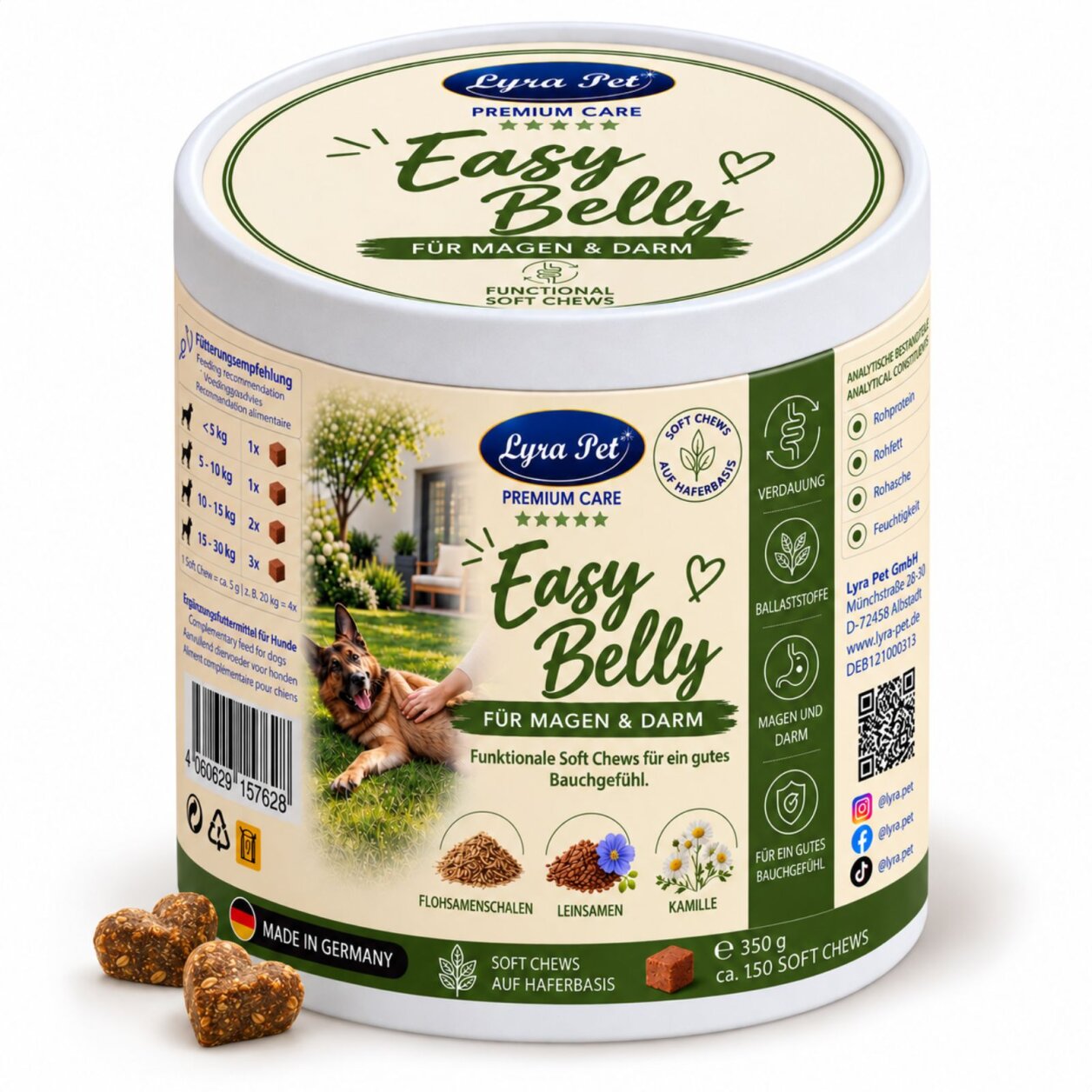 350 g Lyra Pet® Easy Belly für Magen & Darm - Funktionale Soft Chews von Lyra Pet GmbH