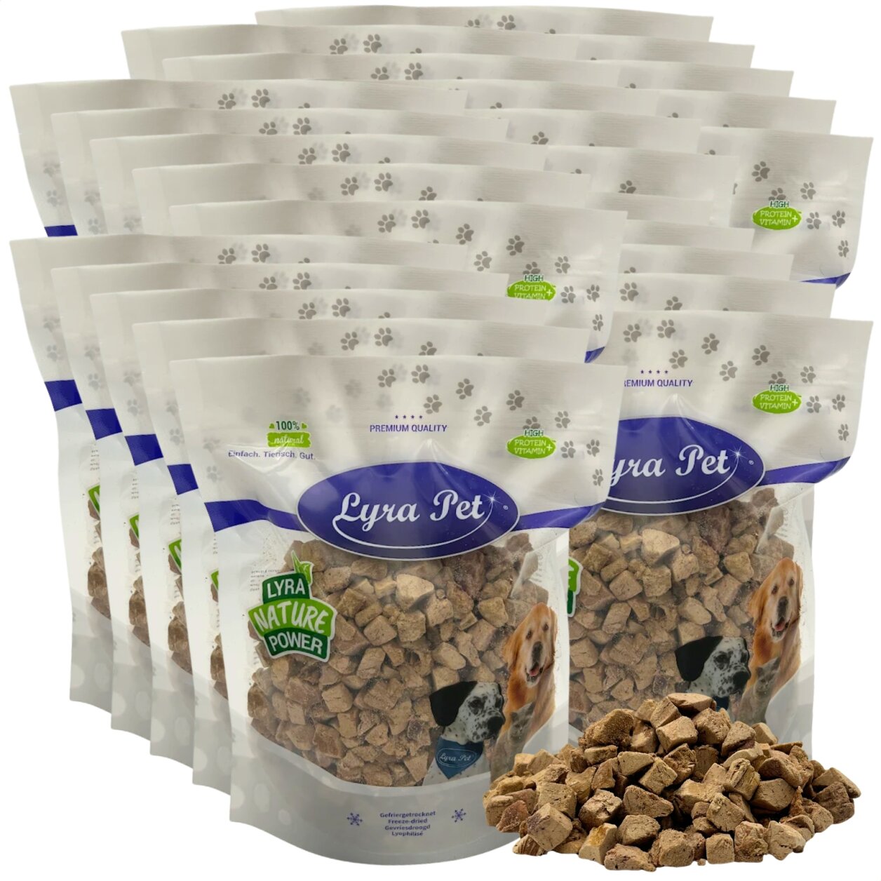 5 kg (25 x 200 g) Lyra Pet® Entenleberwürfel gefriergetrocknet von Lyra Pet GmbH