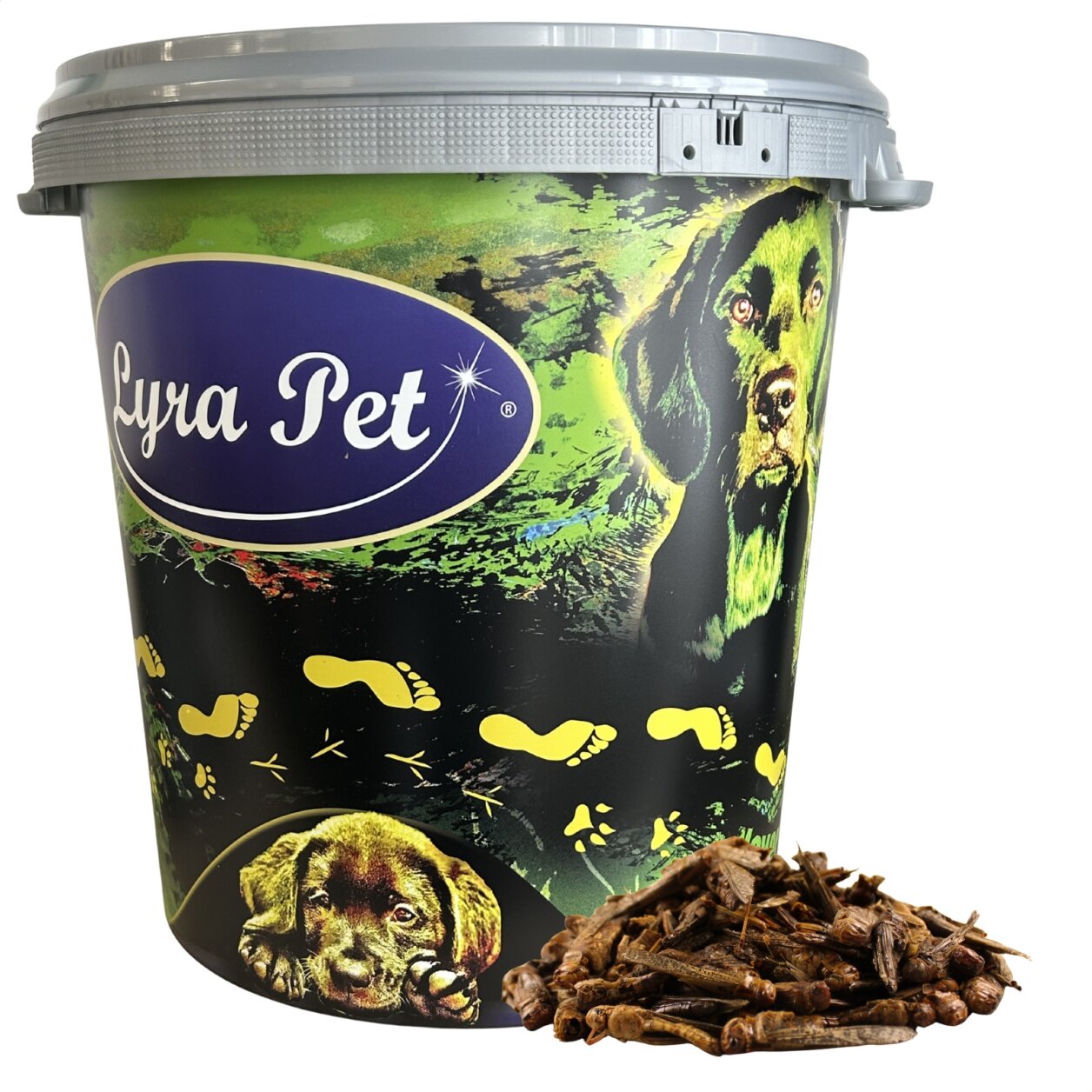 5 kg Lyra Pet® Heuschrecken getrocknet in 30 L Tonne von Lyra Pet GmbH