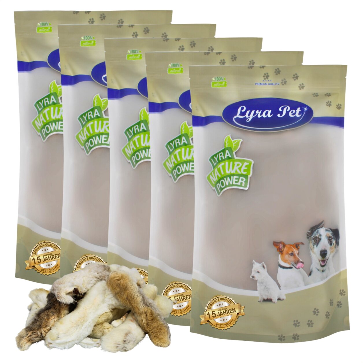 5 kg Lyra Pet® Kaninchenpfoten mit Fell von Lyra Pet GmbH