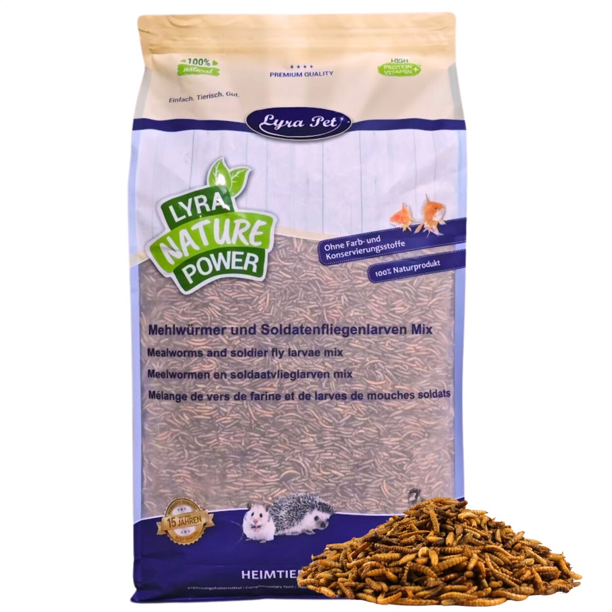 5 kg Lyra Pet® Mehlwürmer-/Soldatenfliegenlarven-Mix von Lyra Pet GmbH