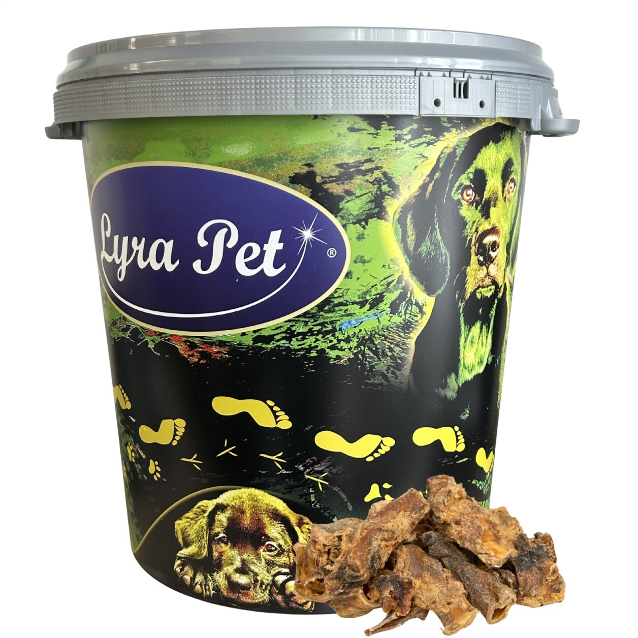 5 kg Lyra Pet® Ochsenziemer Abschnitte in 30 L Tonne von Lyra Pet GmbH