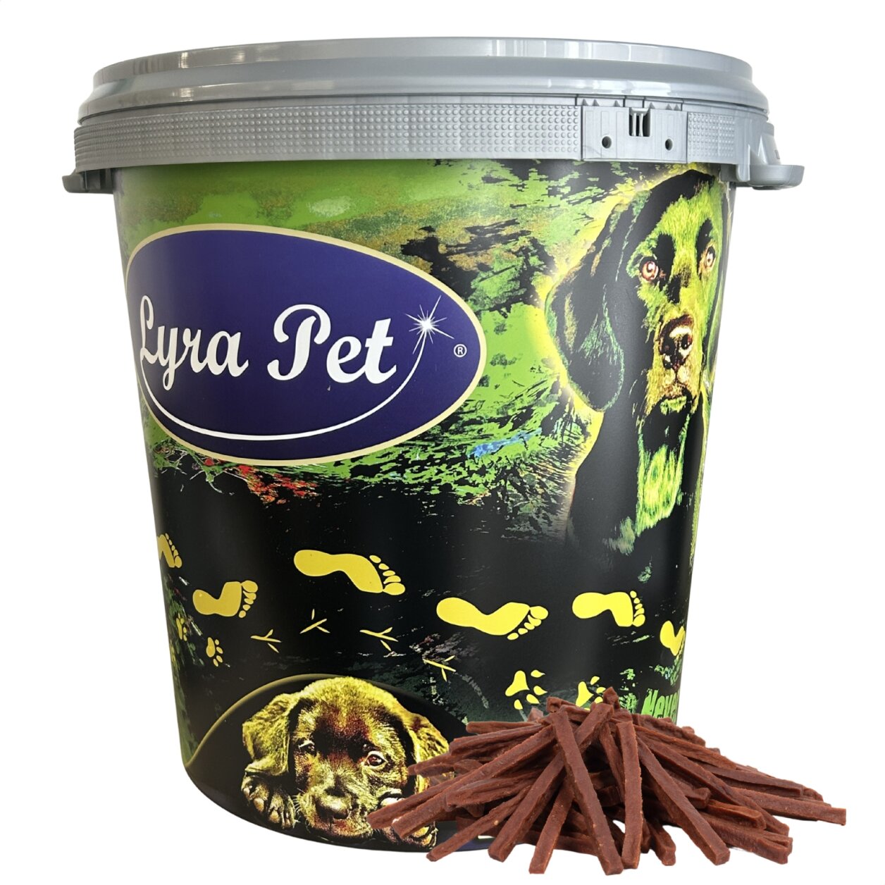 5 kg Lyra Pet® Rinderdörrfleisch Sticks in 30 L Tonne von Lyra Pet GmbH