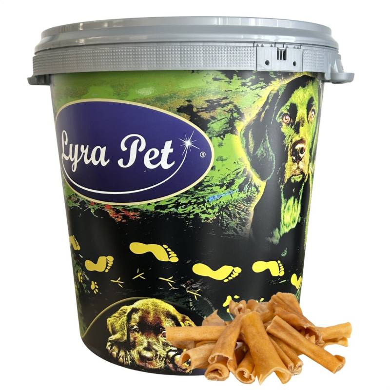 5 kg Lyra Pet® Rinderkopfhaut Abschnitte 1 - 7 cm in 30 L Tonne von Lyra Pet GmbH