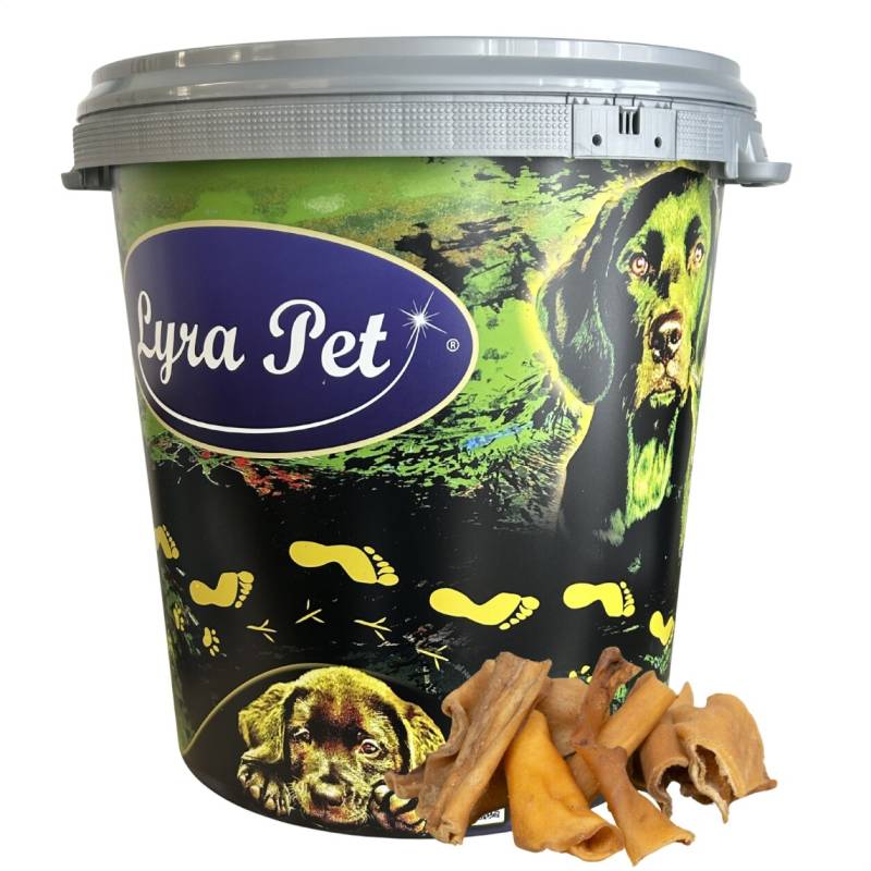 5 kg Lyra Pet® Rinderkopfhaut Abschnitte 4 - 8 cm in 30 L Tonne von Lyra Pet GmbH