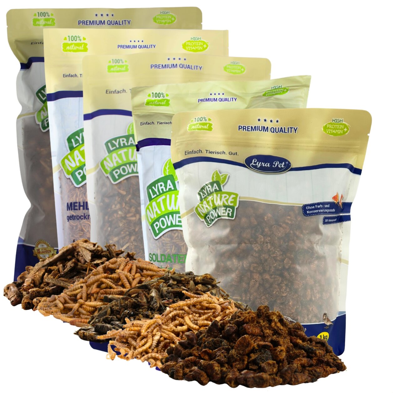5 x 1 kg Lyra Pet® Insekten Probier Mix getrocknet von Lyra Pet GmbH
