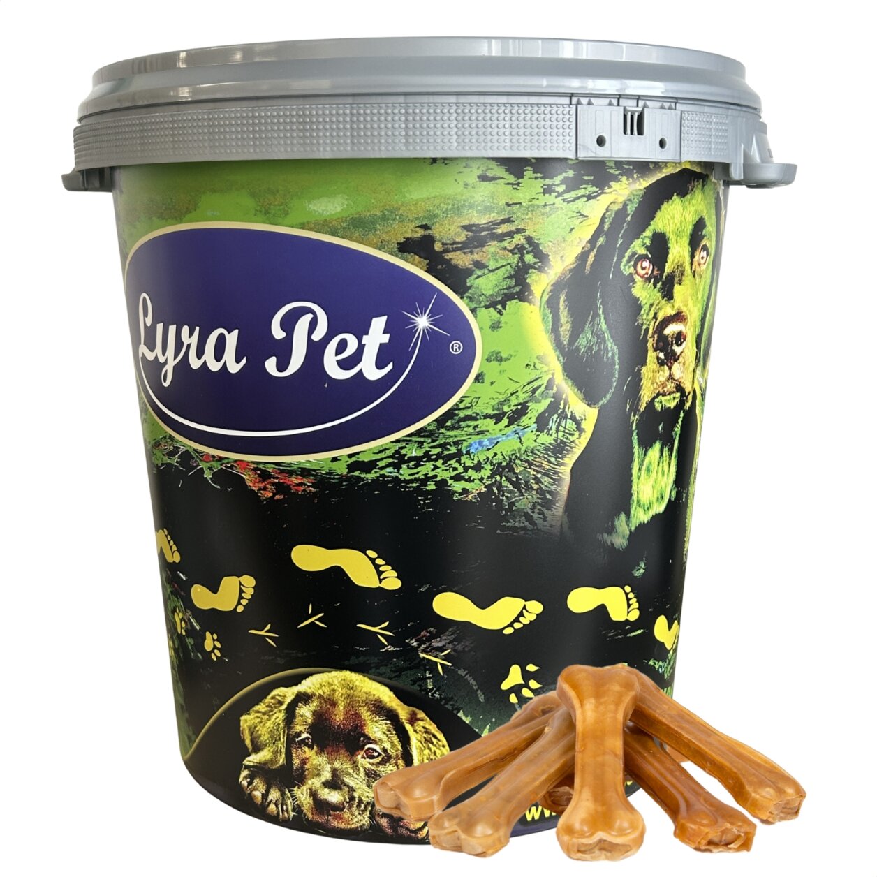 50 Stk. Lyra Pet® Kauknochen ca. 16 cm in 30 L Tonne von Lyra Pet GmbH