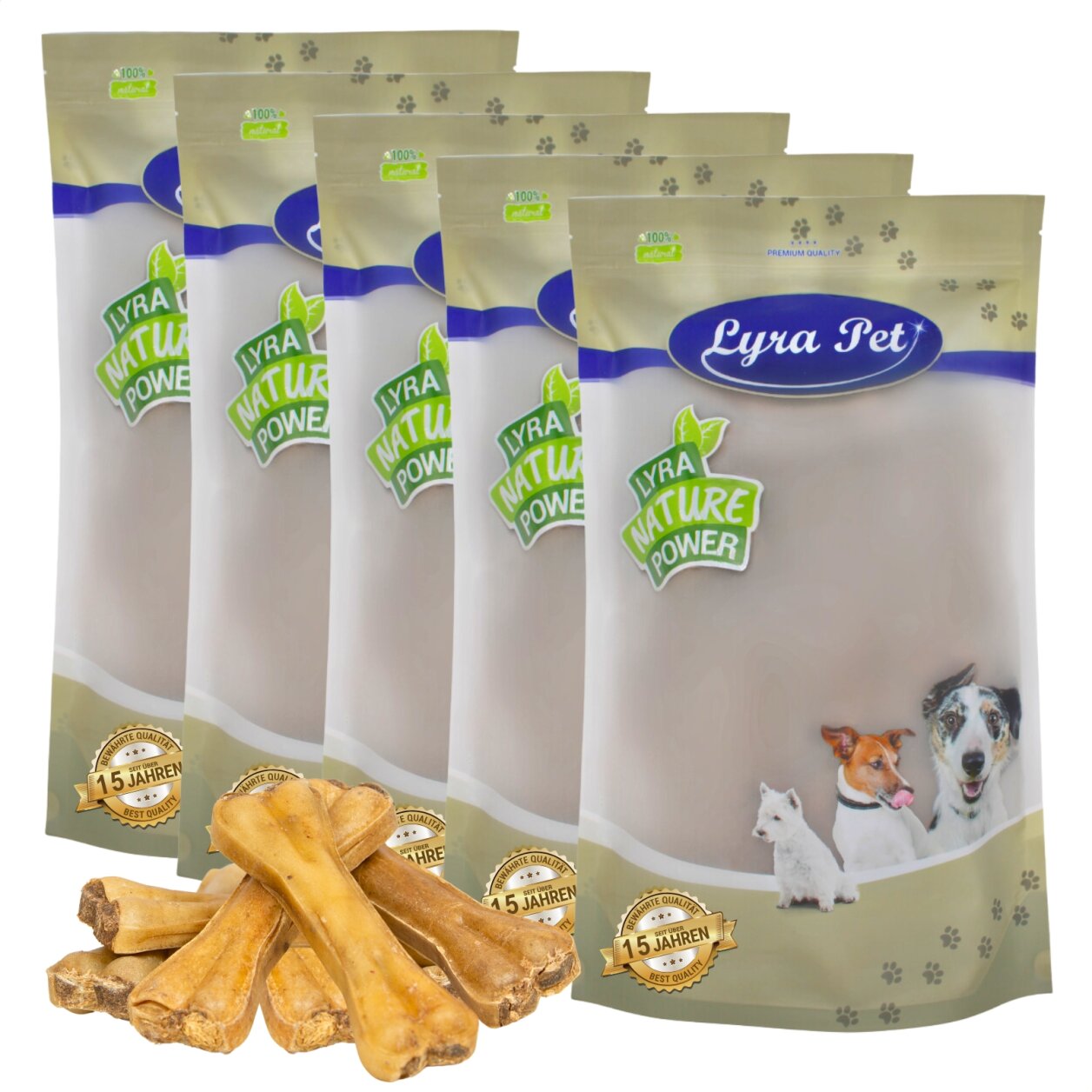50 Stk. Lyra Pet® Kauknochen gefüllt mit Pansen ca. 15 cm von Lyra Pet GmbH