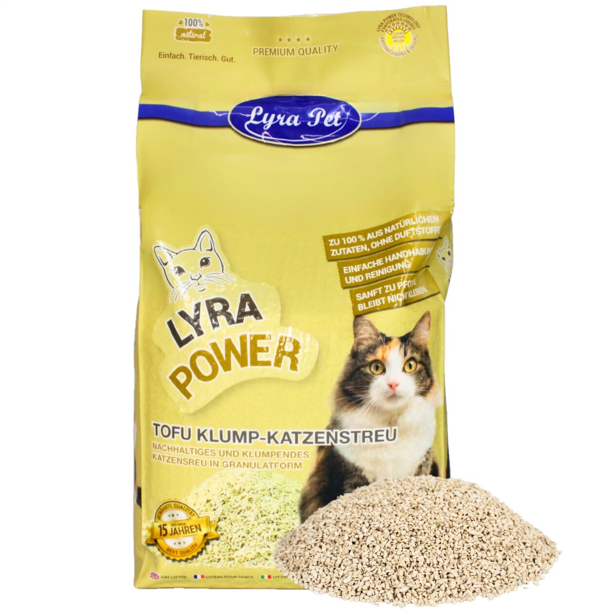 7,5 kg Lyra Pet® Tofu Katzenstreu klumpend von Lyra Pet GmbH
