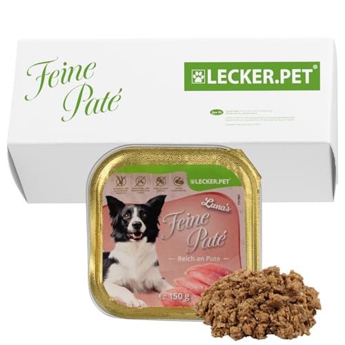 Lecker.Pet® | 11 x 150 g Luna's Feine Paté Reich an Pute Hunde Nassfutter | Hochwertiges Hundefutter | Natürlich & ohne Zuckerzusätze | Reich an Proteinen & Mineralien | Getreidefrei & Glutenfrei von Lyra Pet