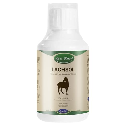 Lyra Horse® 6 x 500 ml 100% Lachsöl für Pferde | Essentielle Omega-3-Fettsäuren | Nährstoffreiche Ergänzung für Pferdefutter | Für den Stoffwechsel | Hergestellt aus frischem Lachs von Lyra Pet