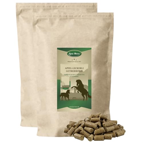 Lyra Horse® | 10 kg Apfel Leckerli Pferdefutter | Snacks aus Weizen, Hafer & Apfel | Ausgewogene Nährstoffquelle | Nährstoffreiche Leckerlis für alle Pferde | Reich an Ballaststoffen & Vitaminen von Lyra Pet