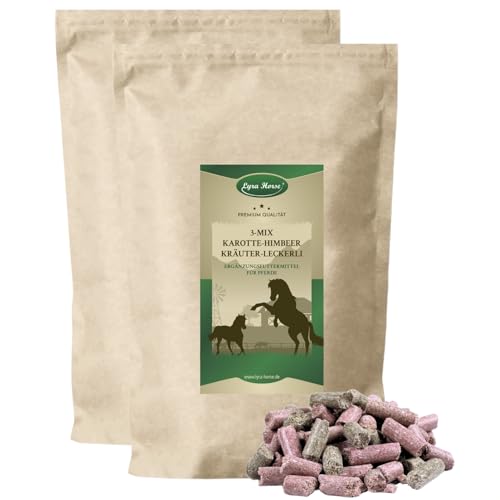 Lyra Horse® | 10 kg Karotte-Himbeer-Kräuter Leckerli Pferdefutter | Fruchtige Snacks für Pferde | Ausgewogene Nährstoffquelle | Vitaminreiche Belohnung | Reich an Ballaststoffen & Calcium von Lyra Pet