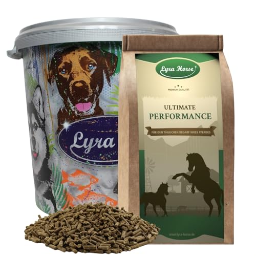 Lyra Horse® | 10 kg Senior Mineralfutter Pferdefutter in 30 L Tonne | Pellets aus Luzerne, Soja & Leinschrot | Ausgewogene Nährstoffquelle | Futter für ältere Pferde | Reich an Ballaststoffen von Lyra Pet