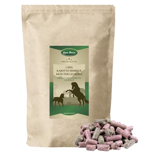 Lyra Horse® | 5 kg Karotte-Himbeer-Kräuter Leckerli Pferdefutter | Fruchtige Snacks für Pferde | Ausgewogene Nährstoffquelle | Vitaminreiche Belohnung | Reich an Ballaststoffen & Calcium von Lyra Pet