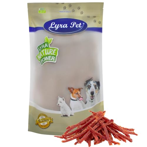 Lyra Pet® 1 kg Entenbrust Abschnitte Kausnack Hundefutter fettarm schonend getrocknet Leckerli Hund Ente Kauartikel Entenbrust Streifen Kauspaß von Lyra Pet