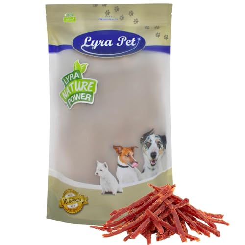 Lyra Pet® 1 kg Entenbrust Abschnitte Kausnack Hundefutter fettarm schonend getrocknet Leckerli Hund Ente Kauartikel Entenbrust Streifen Kauspaß von Lyra Pet